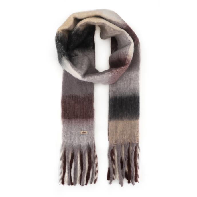 totes toasties® Ladies Chunky Brushed Scarf Burgundy Mix Extra Image 3